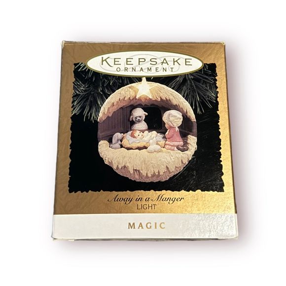Hallmark Keepsake 1994‎ Christmas Ornament Away In A Manger Magic Light - Picture 1 of 4